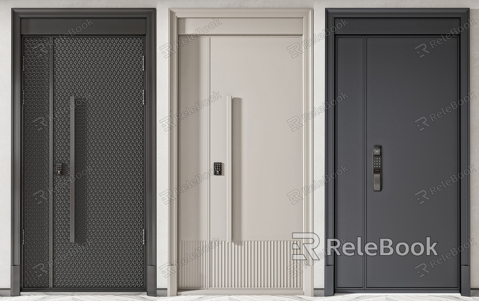 Modern Password Door Entry Door model