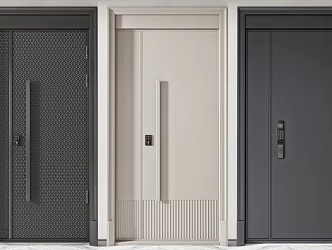 Modern Password Door Entry Door 3d model