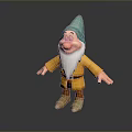 Cartoon Gnome Character With Blue Hat White Beard And Yellow Coat Standing On Gray Background