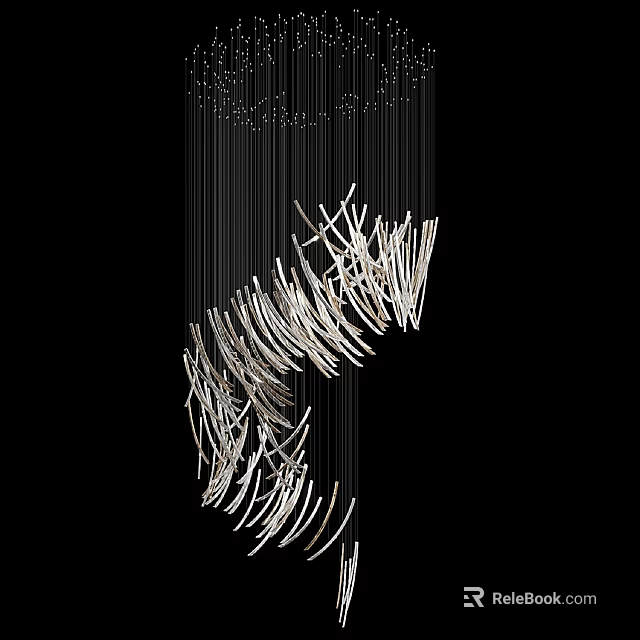 Modern Unique Spiral Design Metal Chandelier For Contemporary Interior Spaces 3d model 