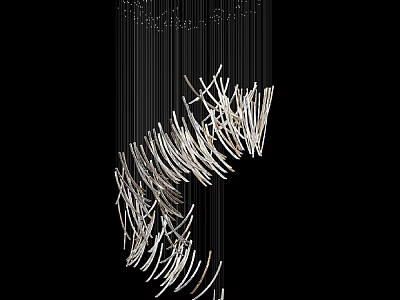 Modern Unique Spiral Design Metal Chandelier For Contemporary Interior Spaces 3d model
