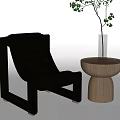 Modern Recliner Single Sofa Casual Chair Casual Sofa Side Table Coffee Table 3d model