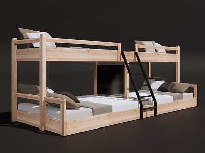 Upper and lower bunk beds model