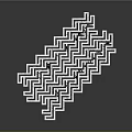 White Geometric Decorative Panel With Repeating Interlaced Wave Pattern On Dark Background 3d model