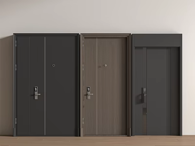Modern entry door security door entry door password lock door fingerprint lock door security door single door 3d model