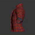 Long Sleeve Red Plaid Shirt with Rolled Cuffs and Casual Design