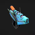 Futuristic Sci Fi Weapon With Blue Orange Glowing Accents And Mechanical Design