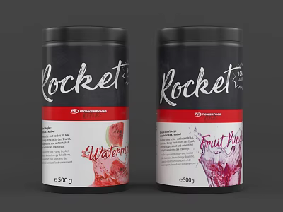 Rocket Quality Drink Mix Powder Watermelon And Fruit Mix 500g Jars 3d model