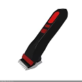 Black And Red Handheld Electric Trimmer With Metal Blades And Buttons