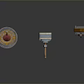 Three Decorative Ornamental Items With Intricate Patterns And Gemstone Accents