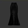 Elegant Gray Mermaid Style Skirt With Laced Waist And Flared Hem Design Details