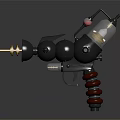 Steampunk Mechanical Weapon With Metal Parts Spring And Spherical Design Features 3d model