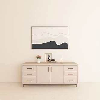 Simple End View Cabinet Decorative Cabinet 3d model