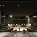 Luxurious KTV Interior Design With Private Rooms Comfortable Sofas And Ambient Lighting 3d model