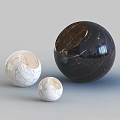 Modern Spherical Floor Lamp In Black And White Marble With Various Sizes