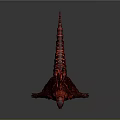 Red Monster Creature With Intricate Texture Scales And Sharp Claws In Standing Pose