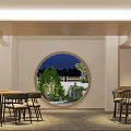 Traditional Japanese Restaurant Interior With Wooden Ceiling And Shoji Doors