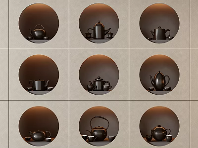Modern Tea Set Ornaments Teapot Teacup Tea Basin 3d model