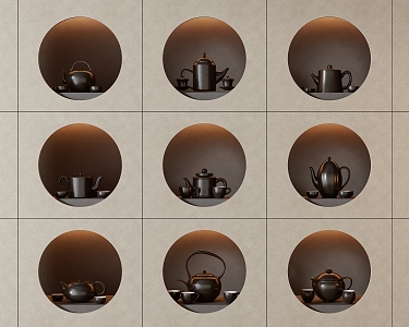 Modern Tea Set Ornaments Teapot Teacup Tea Basin 3d model