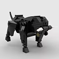 Black Mechanical Beast Building Blocks Model with Sharp Claws and Detachable Tail Design 3d model