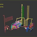 COETHERM Industrial Equipment Setup With Pipelines Tower Structures And Machine Components