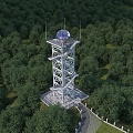 Modern Watchtower Landscape Tower 3d model