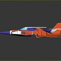 Vibrant Toy Aircraft Model Featuring Orange White Blue Colors Streamlined Shape And Pointed Wings 3d model