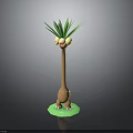 Character Creature With Green Leaves Yellow Eyes Long Brown Neck Brown Body On Green Grass