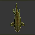 Realistic Prehistoric Reptile Dinosaur Model With Open Mouth Sharp Teeth And Green Orange Skin