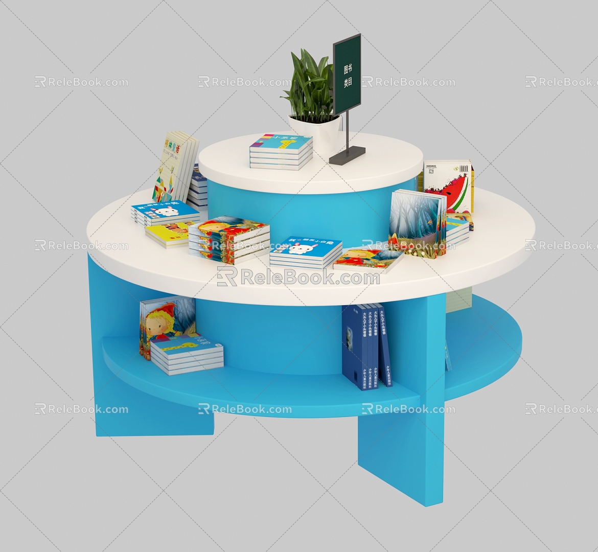 Booth Display stand Special-shaped display stand Books Booth Children's books Display children's books 3d model