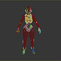 Futuristic Cybernetic Humanoid Character With Dark Metallic Body And Colorful Accents