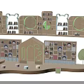 Wooden Display Shelves Featuring Cartoon Bear Ears And Green Round Cutouts In Kids Activity Room