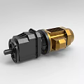 Industrial Gearbox With Black And Gold Precision Structure And Heat Sink Design