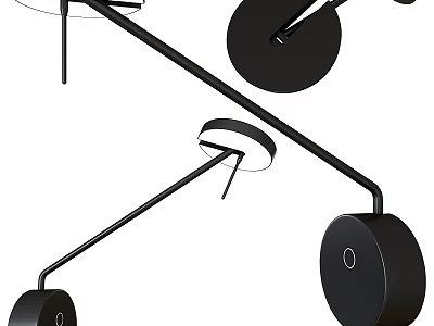 Modern Black Wall Lamp Design With Metal Structure And Round Elements 3d model