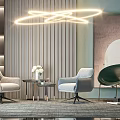 Modern Accent Lounge Chairs with Swivel Bases and Plush Upholstery in Contemporary Living Room Setting