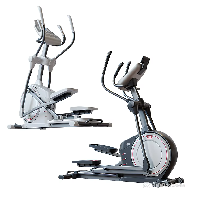 Premium Elliptical Fitness Trainers Two Different Models For Home Exercise Equipment 3d model 