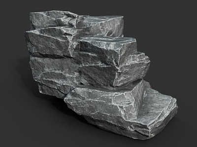 Rock Block Stone Obsidian Granite Natural Landscape model