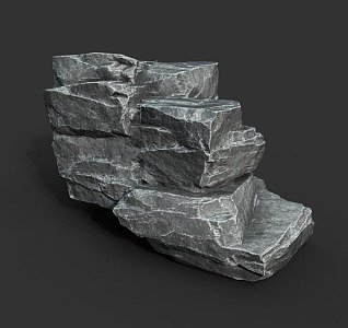 Rock Block Stone Obsidian Granite Natural Landscape 3d model