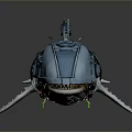 Futuristic Whale Shaped Water Vehicle With Mechanical Components And Metallic Texture