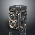 Rolleiflex Vintage Twin Lens Camera Classic Electronic Appliance With Retro Metal Body