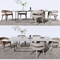 Modern Dining Table and Chair Combination Dining Table and Chair 3d model