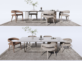 Modern Dining Table and Chair Combination Dining Table and Chair 3d model