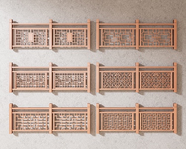 Chinese Style Baluster Solid Wood Carved Baluster Wooden Guardrail Fence Solid Wood Baluster Outdoor Baluster 3d model