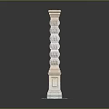 Elegant Classical Column Featuring Intricate Ornamental Details Layered Structure Base And Capital