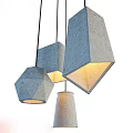 Concrete Geometric Hanging Pendant Lights With Warm Light And Modern Design