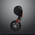 Black Helmet Red Unicycle Modern Single Wheel Transport Device Design