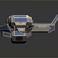 Futuristic Blue And Silver Spacecraft Design With Aerodynamic Structure For Cosmic Exploration
