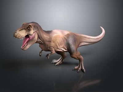 Realistic Tyrannosaurus Rex 3D Model Standing With Open Mouth And Detailed Skin 3d model