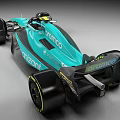 Teal Cognizant Race Car With Aerodynamic Design Large Wheels And Aromco Logos