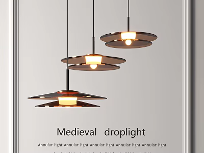Medieval Droplight Design With Annular Amber Ambient Light For Interior Decor 3d model